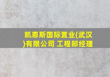 凯恩斯国际置业(武汉)有限公司 工程部经理